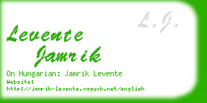 levente jamrik business card